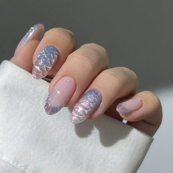 Charming Pink Flower Nails