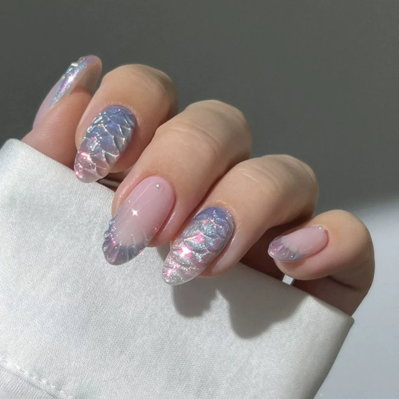 Charming Pink Flower Nails